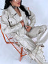 Crop faux leather jacket MU03 - beige